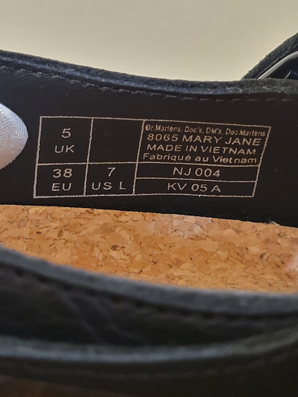 Doc Martens Black Mary Jane Shoes with Yellow Stitching - Picture 7 of 7